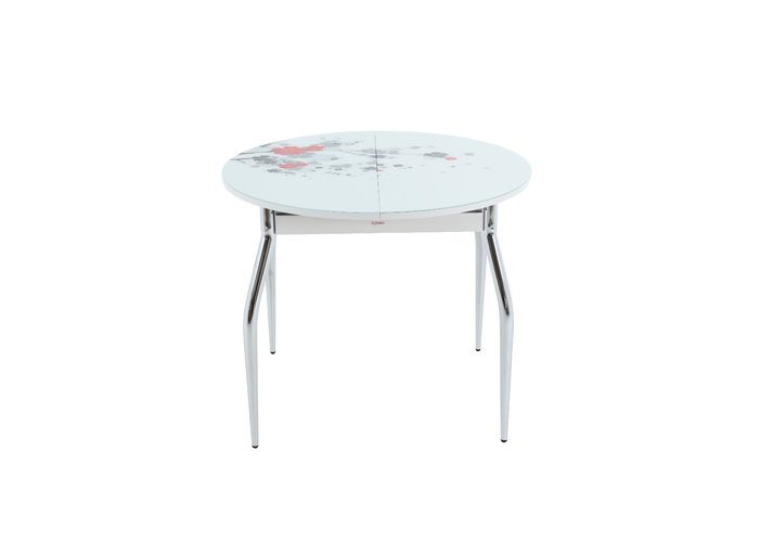 стол «Ривьера Круг» (Фотопечать Цветы №52, Белый), фото #DSC_8362