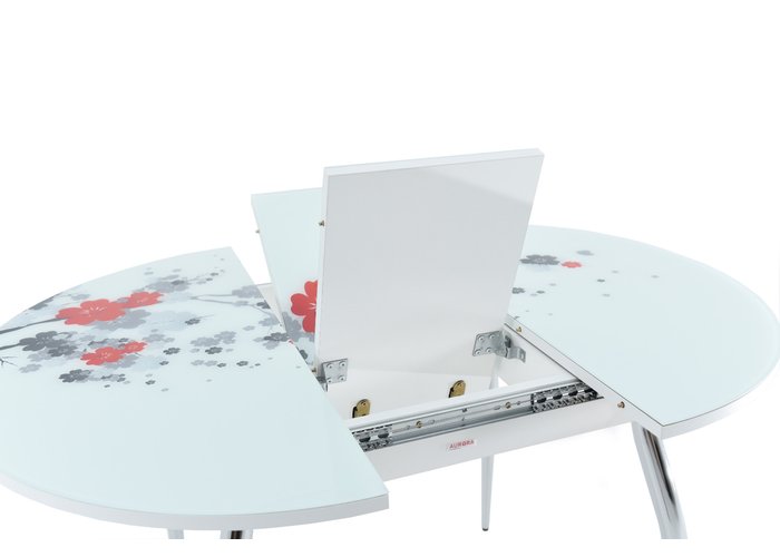 стол «Ривьера Круг» (Фотопечать Цветы №52, Белый), фото #DSC_8374