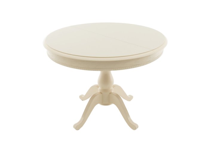 Обеденный стол «Фабрицио-1 Круг Glass» (D100,  Тон 10 - Слоновая кость + Молочное), фото #DSC_1039