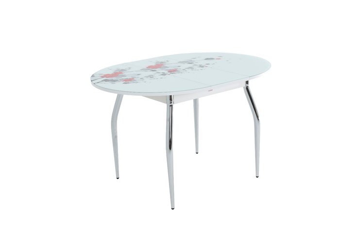 стол «Ривьера Круг» (Фотопечать Цветы №52, Белый), фото #DSC_8368
