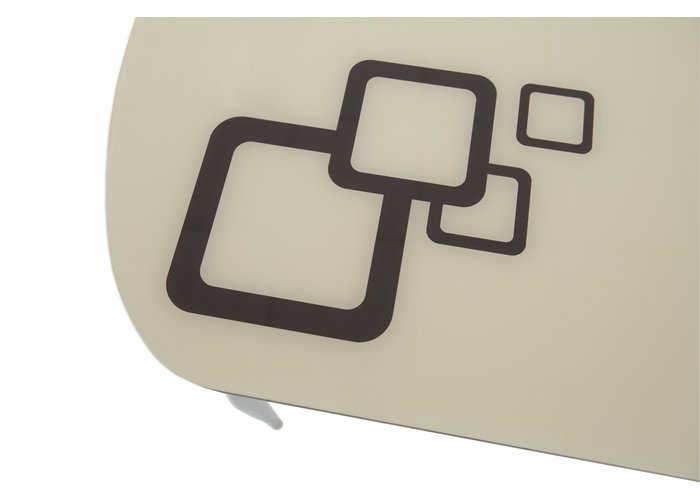 стол «Ривьера» (Рисунок Квадро Молочное, Коричневый, опоры хром), фото #DSC_3583