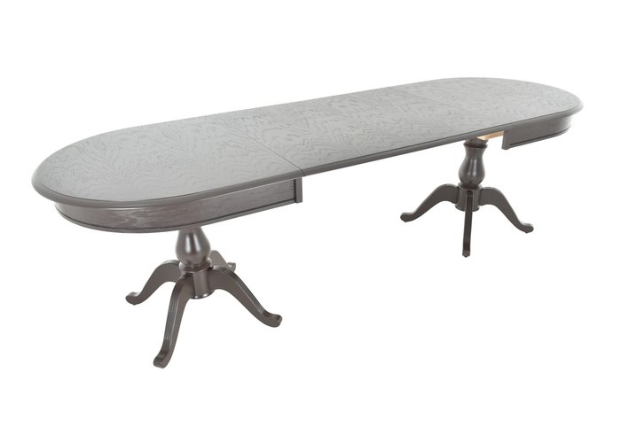 Обеденный стол «Фабрицио-2 Овал» без проножки (2 вставки, 90х160, дерево Тон 7 - Орех тёмный), фото #DSC_5253
